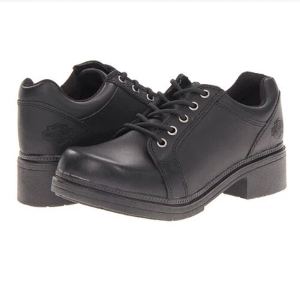 Harley Davidson Women's Ladies CATE Black Leather Motorcycle Shoes Size 8